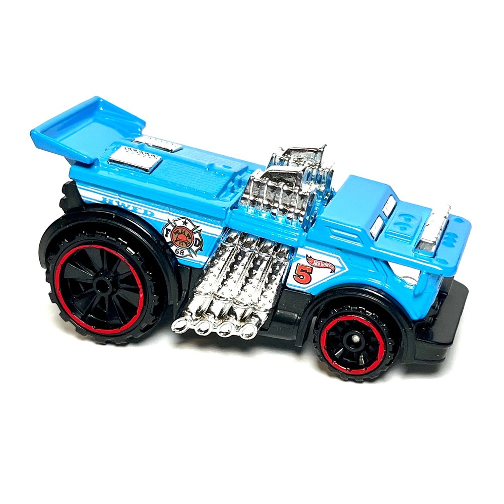 Hot Wheels Backdrafter Blue Fire Truck Diecast Car 2014 Mattel 1:64 Firefighter